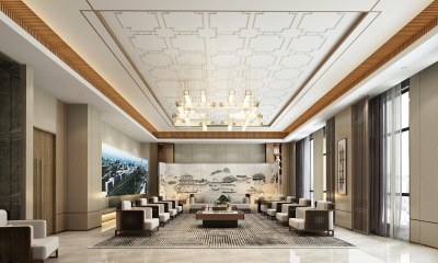 新中式售楼处VIP接待室3D模型下载